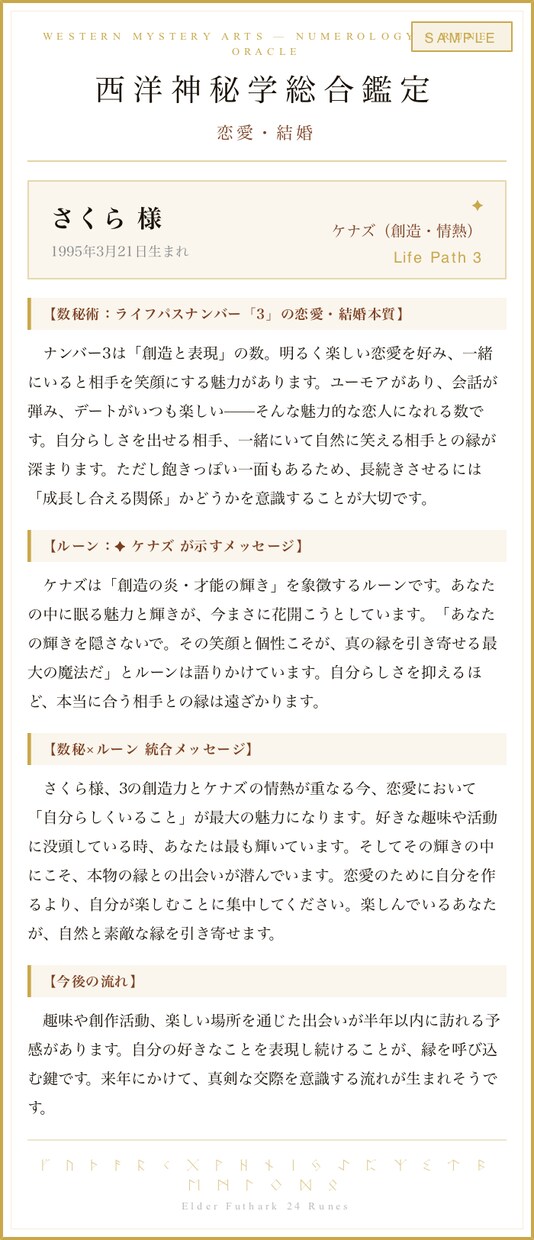 数秘術×ルーン♦︎生年月日で西洋神秘学鑑定します ✦数秘術×ルーン占い✦ 西洋神秘学総合鑑定【画像でお届け】 イメージ2
