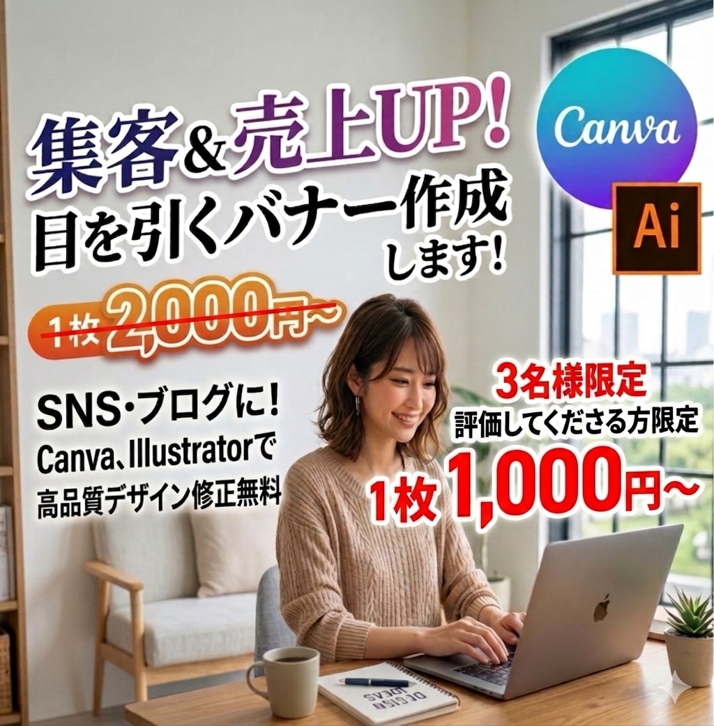 びっくりする低価格でデザイン制作します 現役ウェブデザイナーが作る高品質バナー！3名様限定！ イメージ1