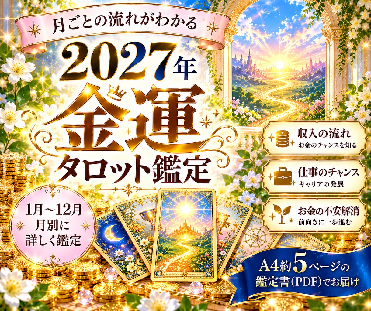 2027年の金運を12か月タロットで占います 期間限定！月別の金運とお金の流れを読み解き、前向きな1年へ イメージ2