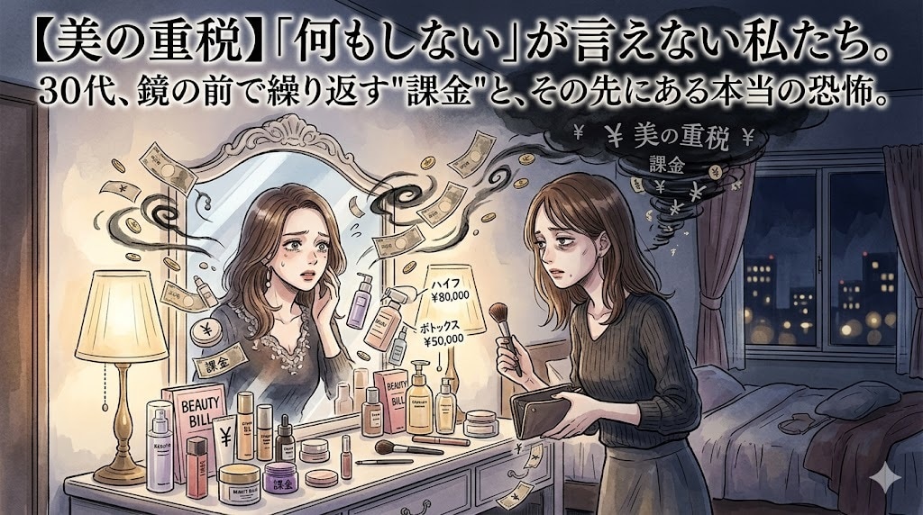 30代、鏡の前で繰り返す課金、その先の恐怖教えます 【美の重税】「何もしない」が言えない私たち イメージ1