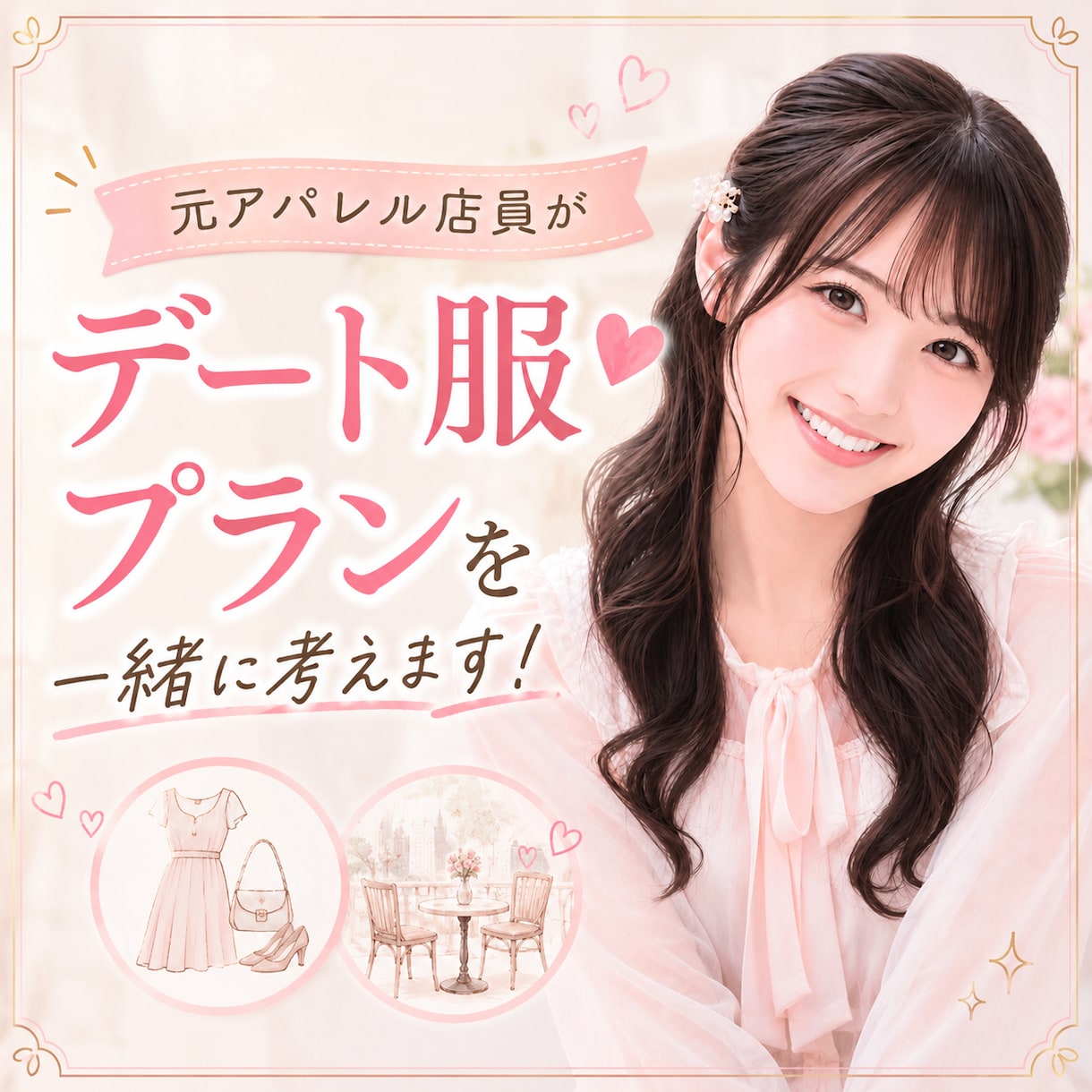 デート服・プランを元アパレル店員が一緒に考えます 女の子はどう思う？本音でアドバイス♡成功を全力応援！ イメージ1