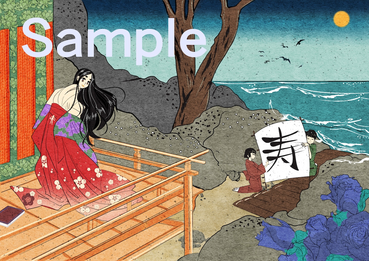 伝統的な浮世絵風、和風のイラストを制作いたします 商用利用OK！Web、パッケージ、ジャケット等にも利用可能 イメージ5