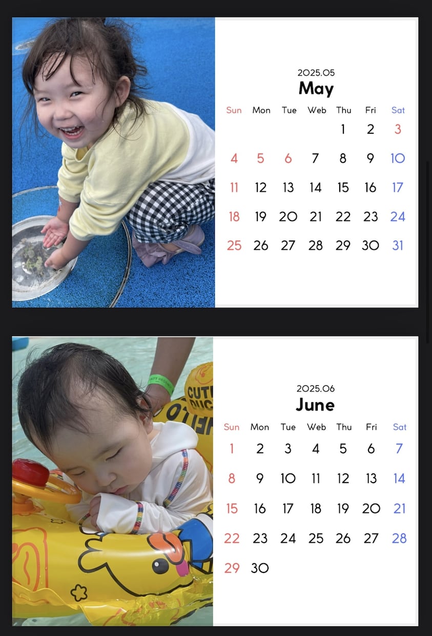好きな写真でオリジナル卓上カレンダー作ります ★記念日の文字、マーク入れ無料 ★2LorLサイズ イメージ3