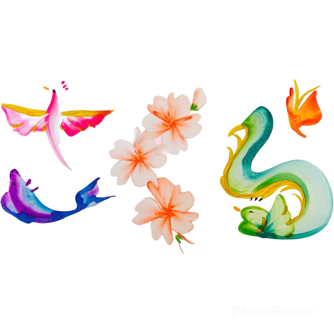 世界にひとつのカラフルな花文字を描きます お好きな文字でお描き致します好きな絵柄も選べます❣️ イメージ4