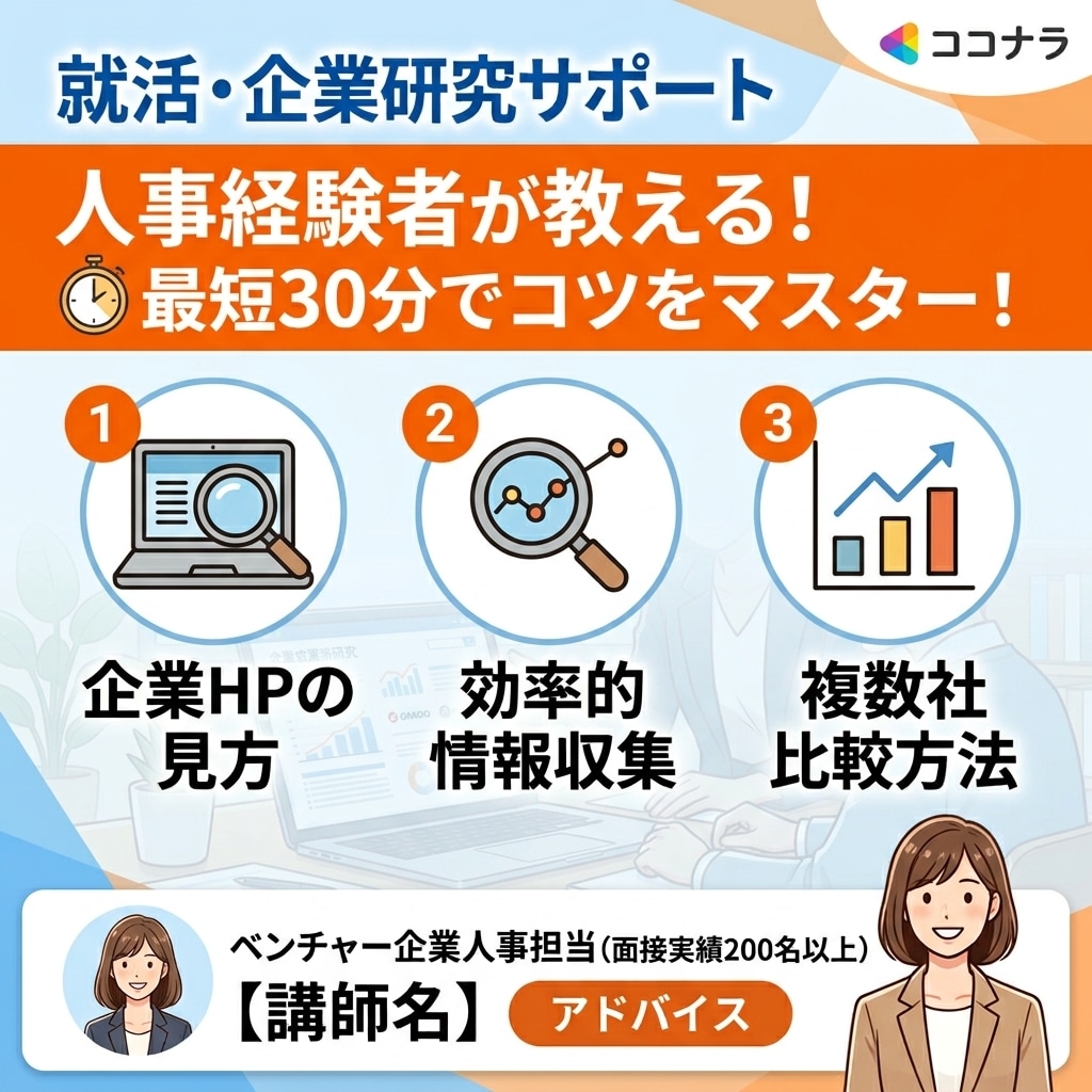 就活生向け！あなたの企業研究を手伝います 200名以上の面接経験者が、一緒に企業研究をします イメージ1