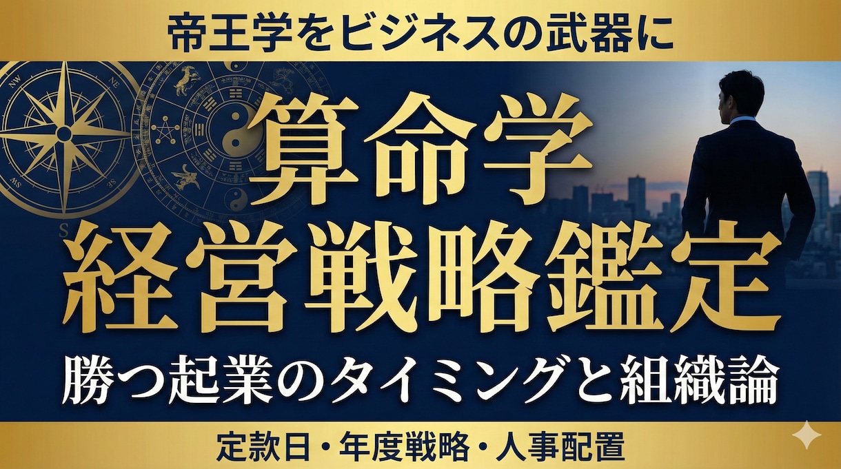 算命学！設立日・事業戦略・組織人事を戦略鑑定します 経営者専任参謀。天の時・地の利・人の和を整え事業繁栄へ導く！ イメージ2