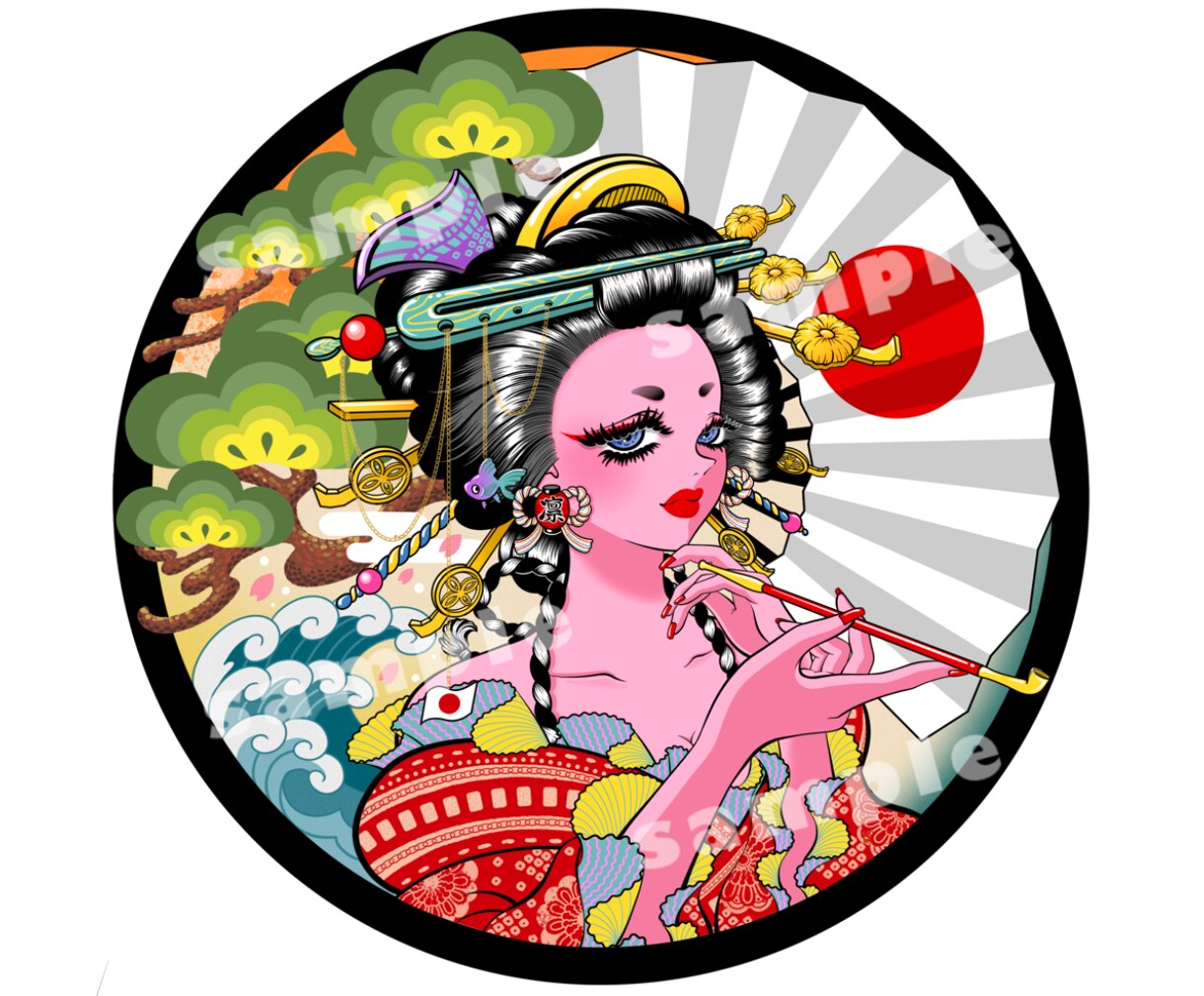 豪華絢爛な和の世界を描きます 伝統にポップを添えて。令和の艶を描く一枚です イメージ6