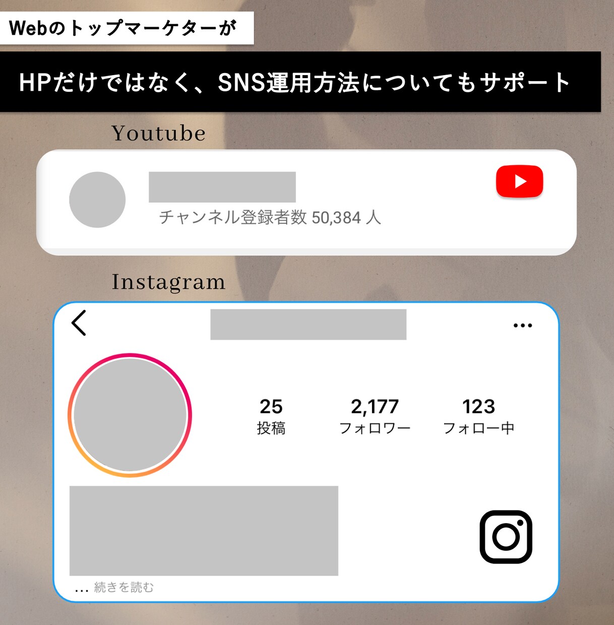 トップマーケターがHP制作・SNSまで全てやります HP制作・SNS集客・30日間サポート・画像編集全てお任せ イメージ3