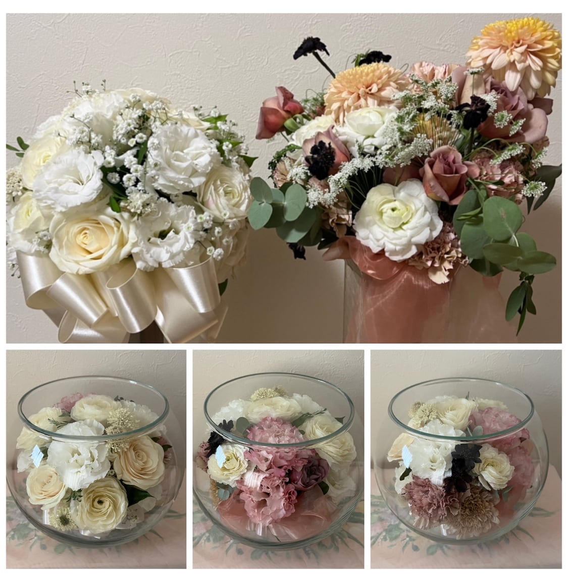 ブーケや記念のお花をドライフラワーに加工します 【！要事前連絡】ドーム型orボールL型 イメージ5