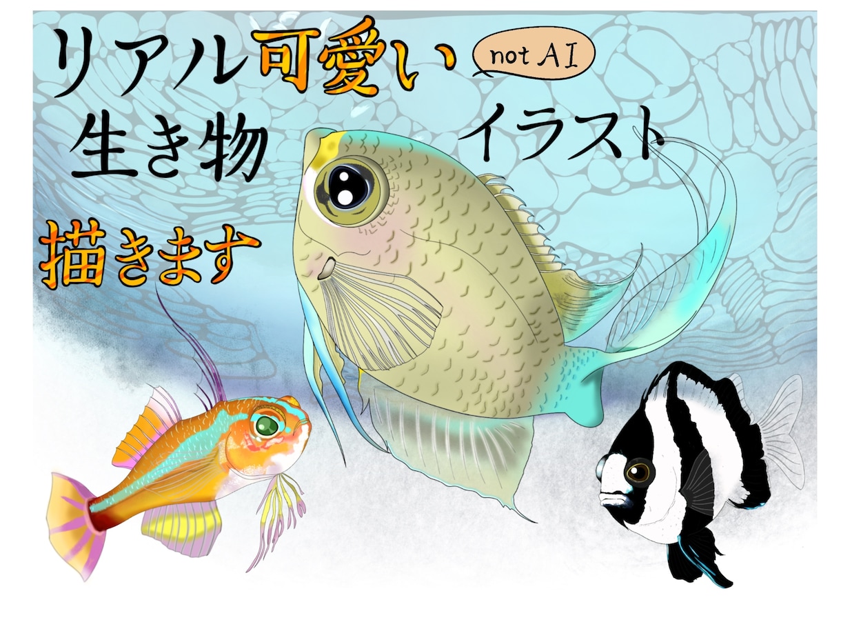 リアルで可愛い生き物イラスト描きます 下書きまで無料⭐︎イメージにご納得いただいてから購入できます イメージ1