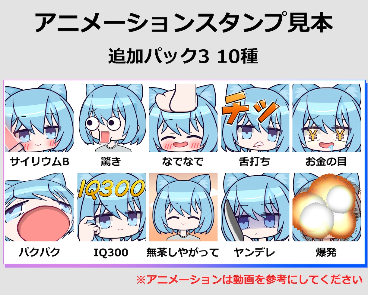 1個500円～！アニメーションスタンプを作ります 10種から納品！YouTube・Twitchなどに！！ イメージ6