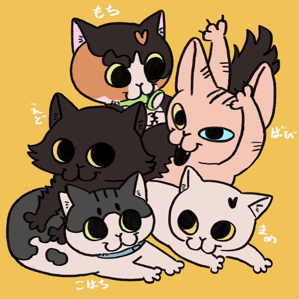 猫ちゃんの愉快な似顔絵を描きます 走り回ってる様なアグレッシブから凛としたおすましまで イメージ2