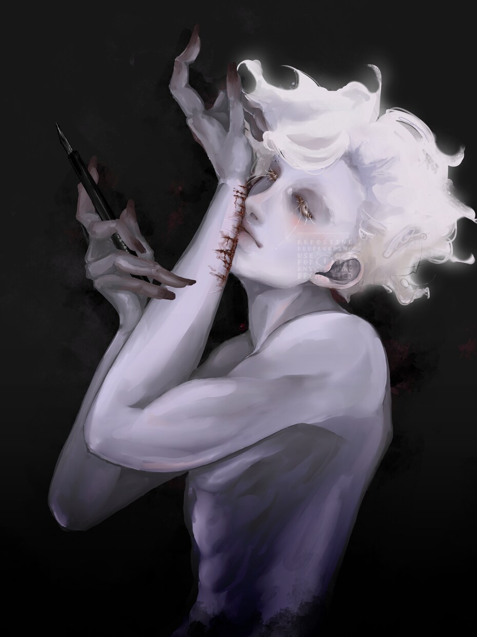 耽美でダークな一枚絵イラスト制作します 鬱々しく美しい、記憶に残る一枚を描きます イメージ3