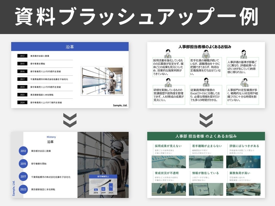 PowerPoint資料ブラッシュアップを承ります 「伝わる」「反応につながる」資料にブラッシュアップします イメージ8