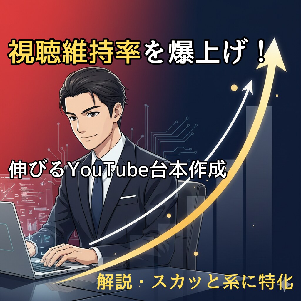 視聴維持率を底上げ！伸びる動画台本を執筆します 解説・スカッと系対応。AI分析で「離脱させない」構成を構築 イメージ1