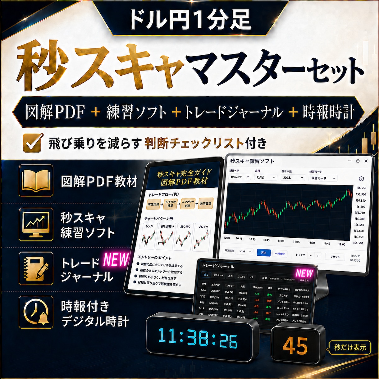 ドル円秒スキャのマスターセットを提供します PDFと練習ソフトで勝ち方の基本をマスターしてください！ イメージ1