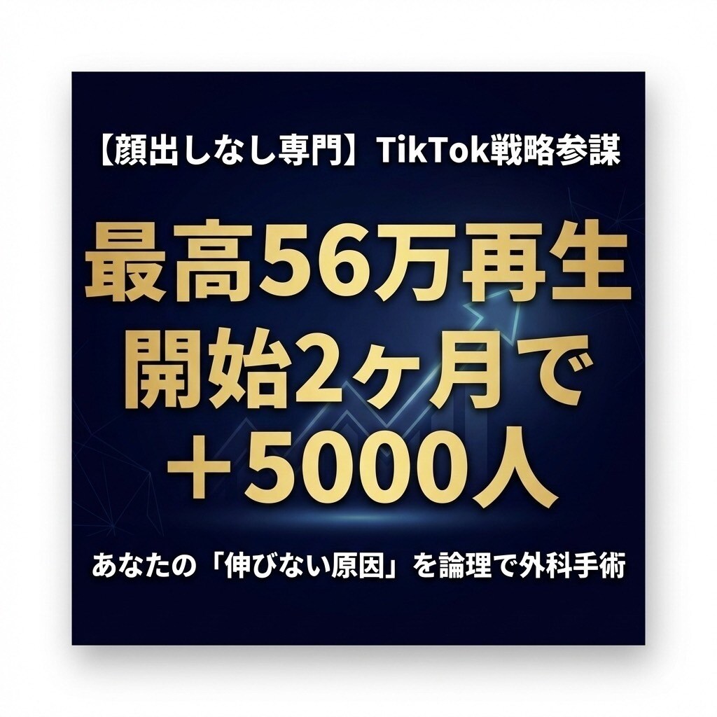 56万再生の論理で勝てる設計図と構造診断を授けます 開始2ヶ月で＋5000人。運を排除し「構造」から変革する。 イメージ1