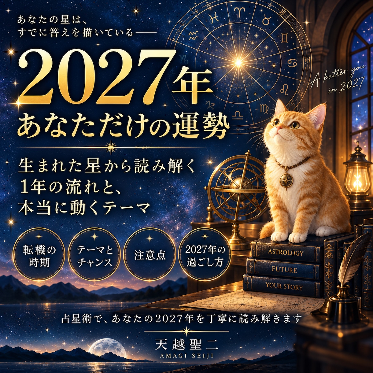 2027年、あなただけの運勢を詳しく読み解きます 12星座の一般論ではなく、あなた自身の出生図で一年を読みます イメージ1