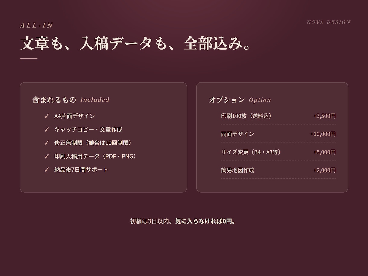 文章から丸ごとおまかせのチラシを制作しますます キャッチコピー込み・初稿3日・気に入らなければ0円 イメージ7