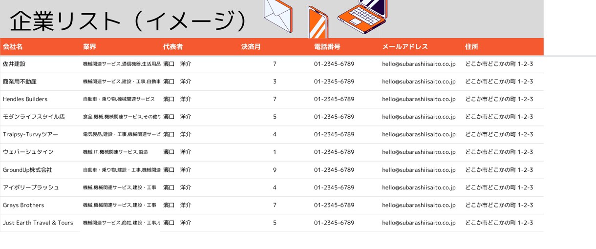 ご希望の営業リストを作成します リストを使って営業効率アップ！ イメージ2
