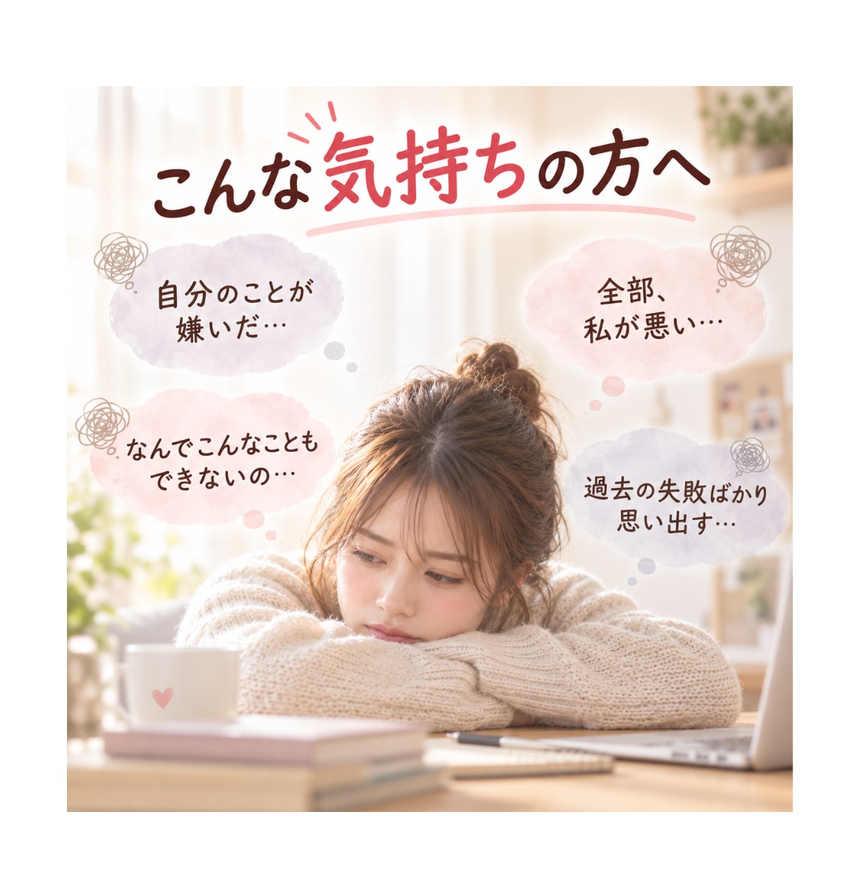 自分を責めてしまう！あなたの気持ちをお聴きします 「私ってダメだな…」そんな気持ち、一人で抱えず話しませんか？ イメージ2