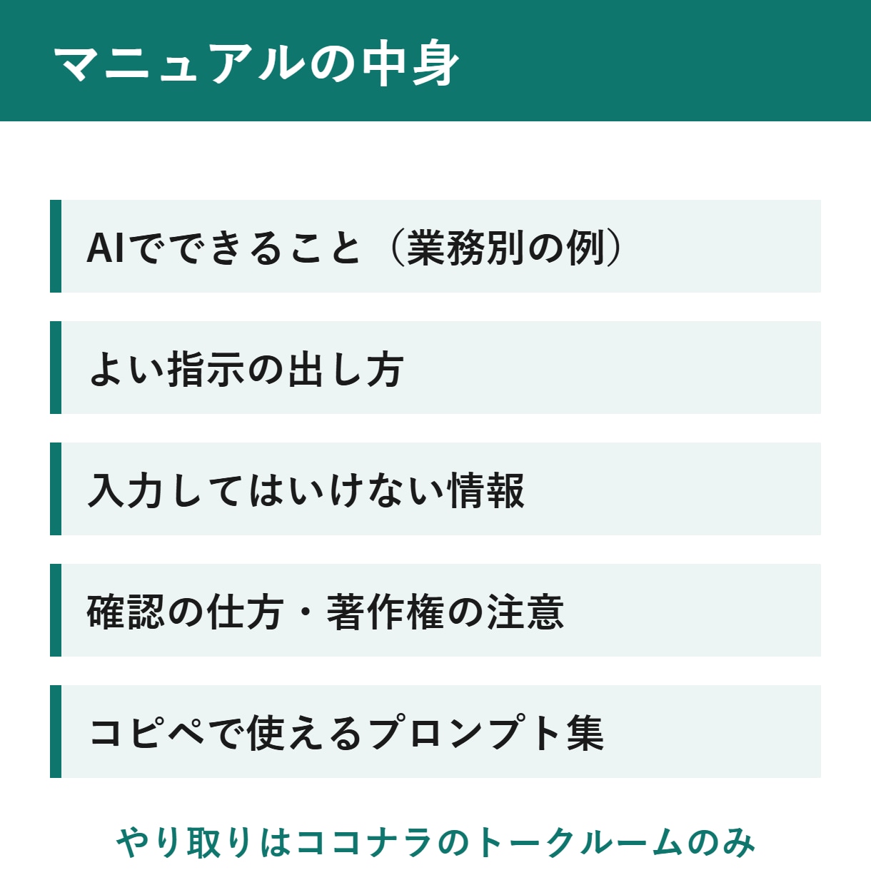 社内向けAI活用マニュアルを作成します ChatGPT・Claudeの使い方と社内ルールを1冊に イメージ3