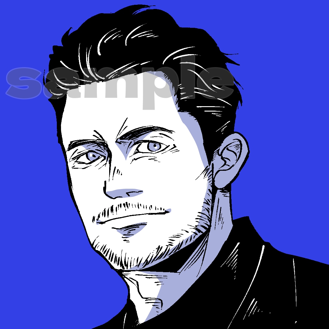 シンプルに魅せる！イケメン男前アイコン作成します 似顔絵風・男前・イケメン・SNSアイコンや名刺などにも！ イメージ3