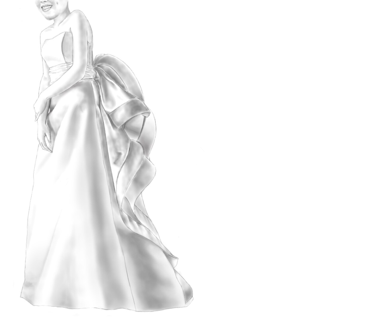 記念日や結婚式のウェルカムボードの作成承ります デジタルでのモノクロ肖像画、ほんのりなお花の絵描きます！ イメージ2