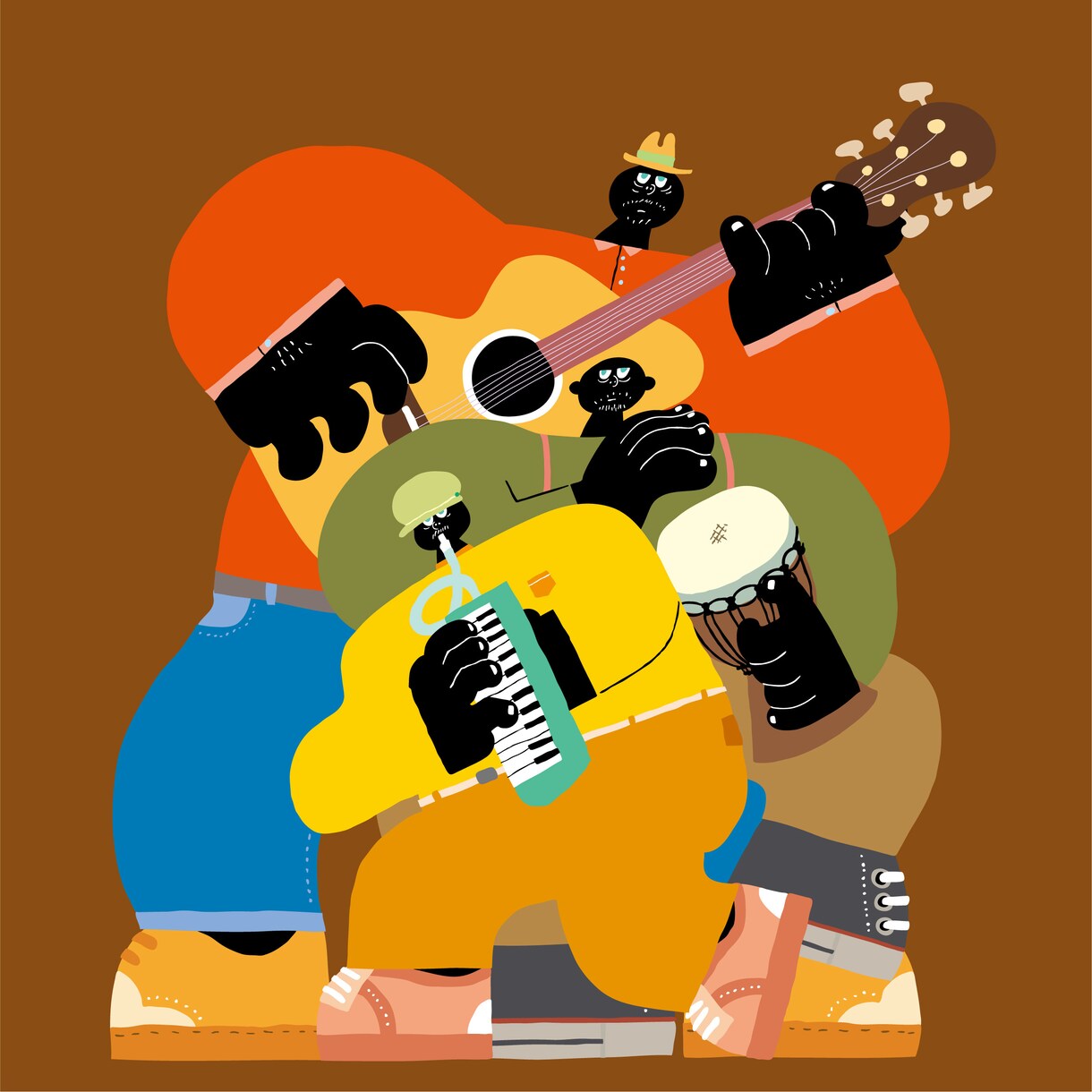 音楽聴いてビール飲んで楽しくなるイラスト描きます この変なキャラがのんびりと登場するイラストです。 イメージ1