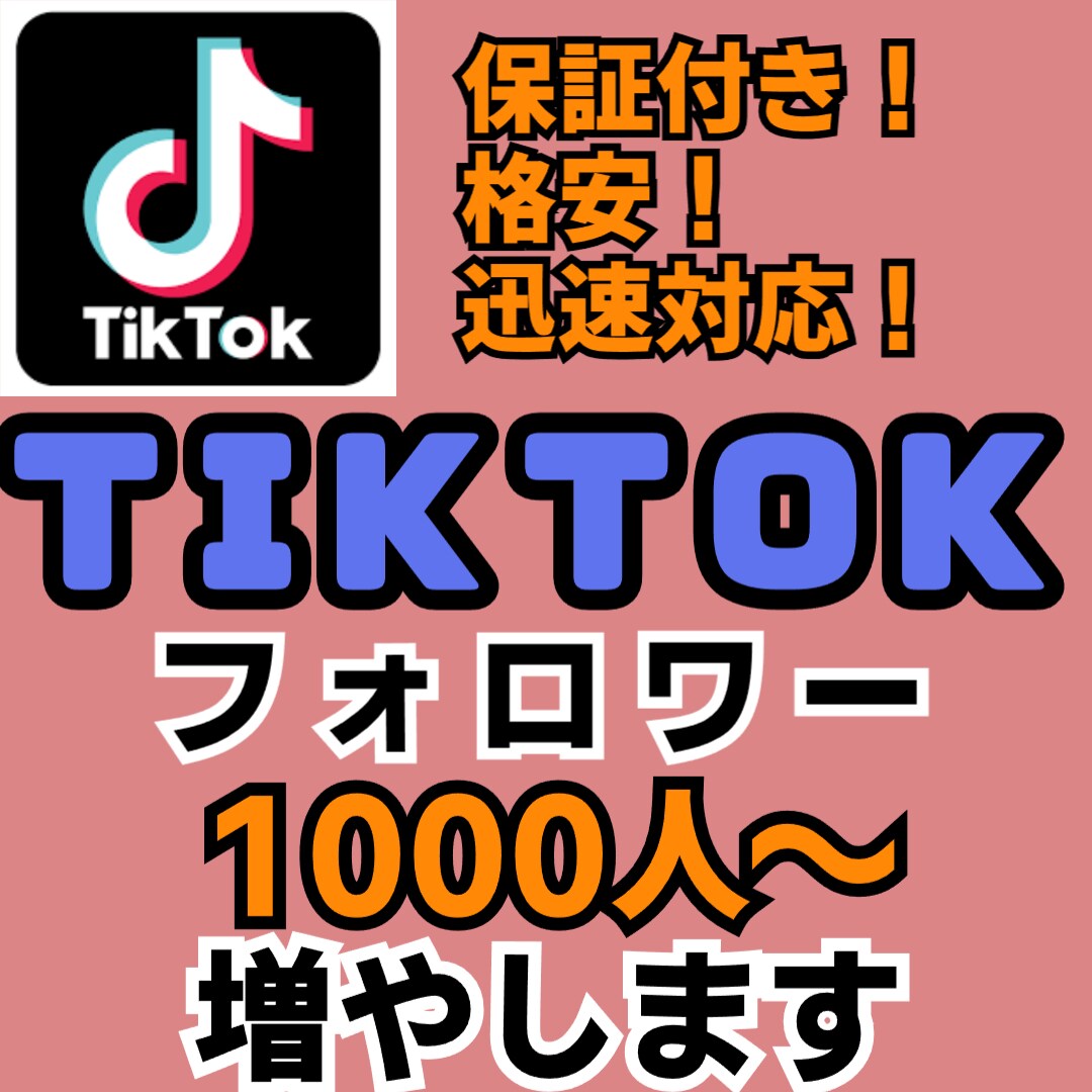 tiktokフォロワー1000人～増やします tiktokフォロワー1000人以上！　★爆増★ イメージ1