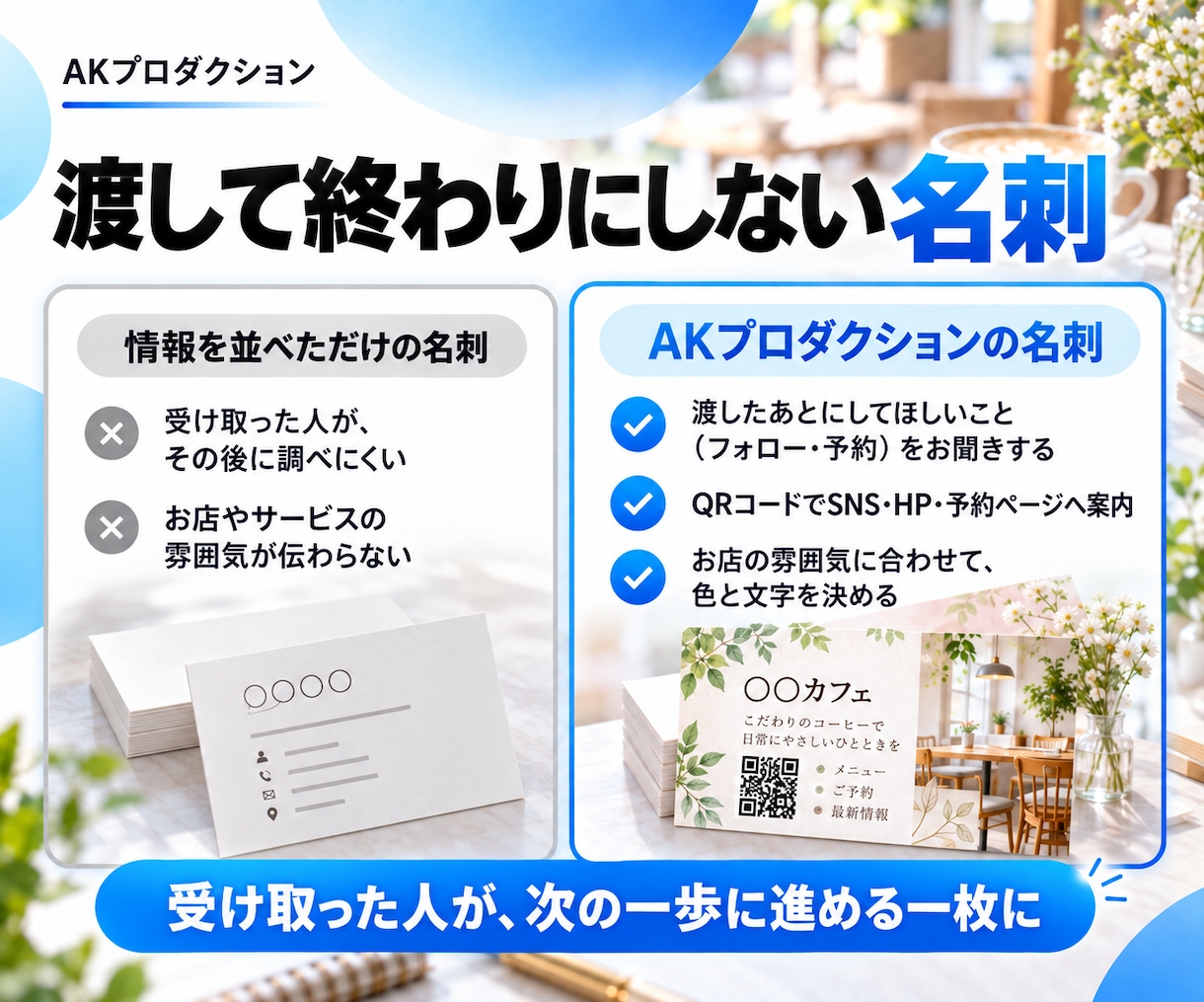 集客につながる名刺・ショップカードをデザインします 渡したあとも、SNSや予約につながる一枚に仕上げます イメージ4