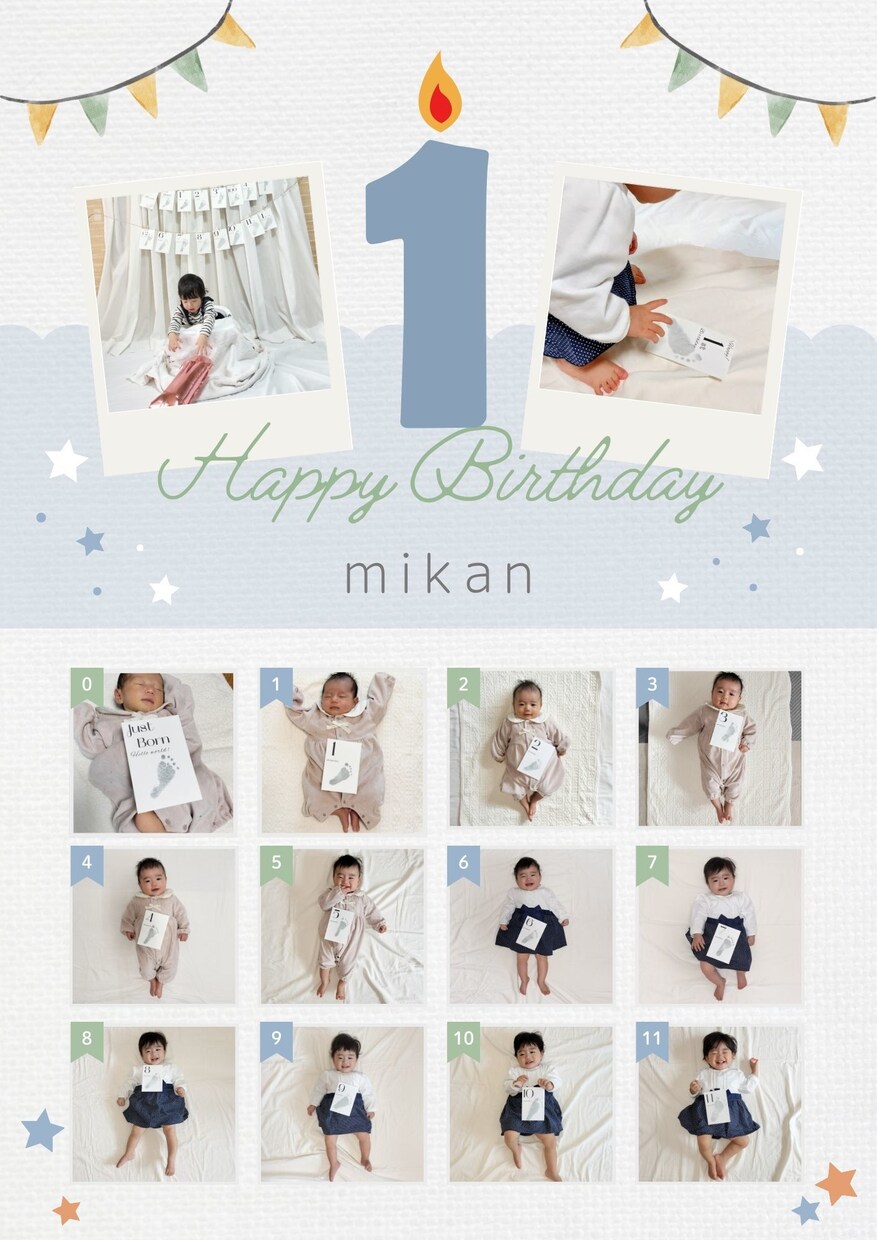 お誕生日／お子様の成長記録を作成します 1歳のお誕生日までの成長を写真にまとめて飾りませんか？ イメージ2