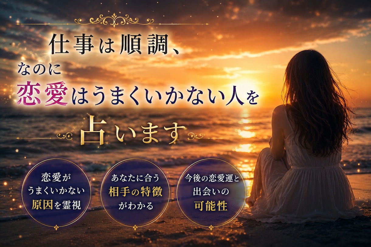 仕事は順調なのに恋愛はうまくいかない人を占います なぜ仕事は順調なのに恋愛だけ空回りするのか視ます イメージ3