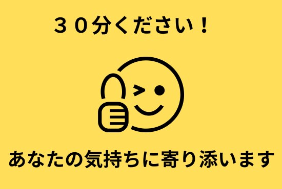 30分☆気持ちの整理お手伝いします 【モヤモヤを話して、明日の笑顔のために】 イメージ1