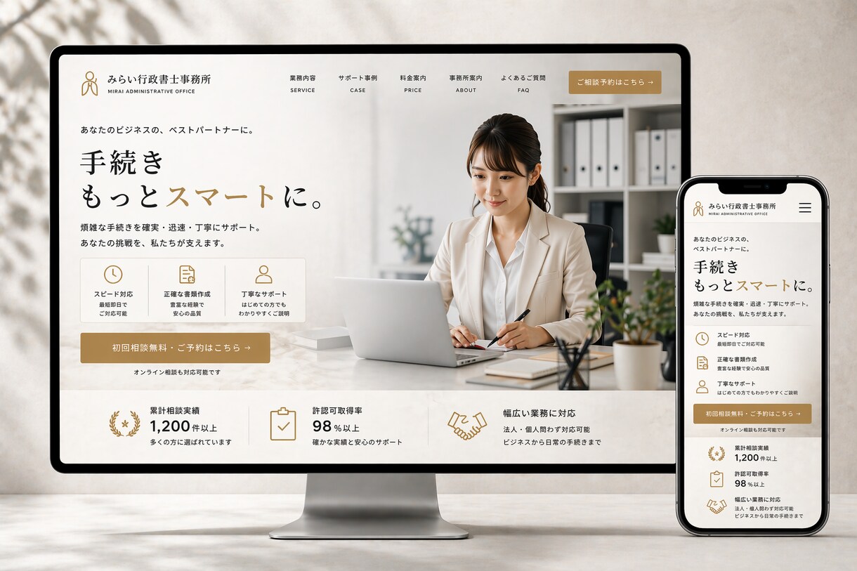 反応の出るHPを根拠付きで設計します 公開後に成果の出るHPを、根拠付きで設計します イメージ2