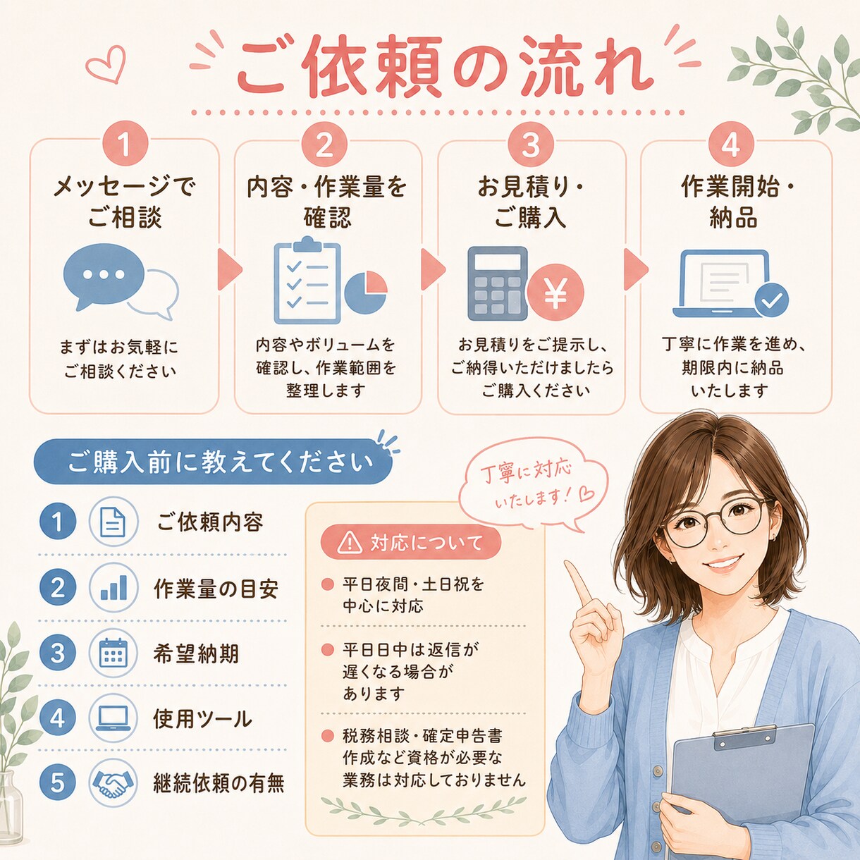 経理・事務のバックフィスを支えます 弥生・freee経験あり｜丁寧に対応します イメージ2