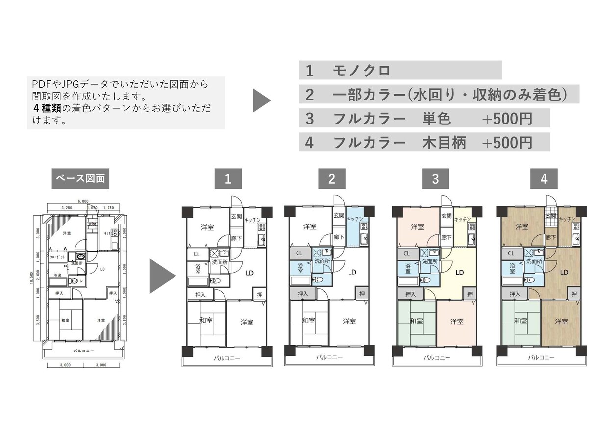 見やすい間取図を作成します シンプルで見やすく、お部屋の魅力が伝わる間取り図を作成 イメージ2