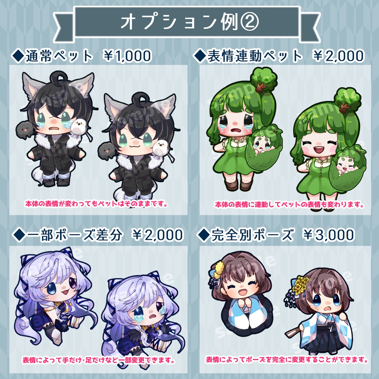 商用利用可！VTuberのロゴとミニキャラ作ります ロゴとミニキャライラストの表情差分付きセット！配信で使える！ イメージ7