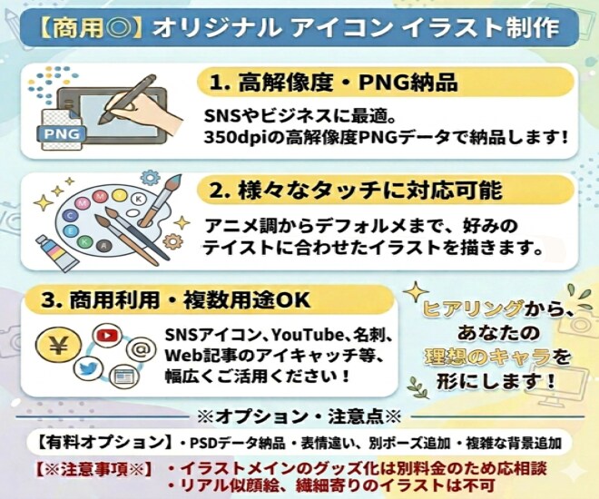 SNS活動を彩る！あなたの”分身”アイコン描きます 商用◎｜アニメ〜劇画など、多彩なタッチで印象に差をつけます✨ イメージ13
