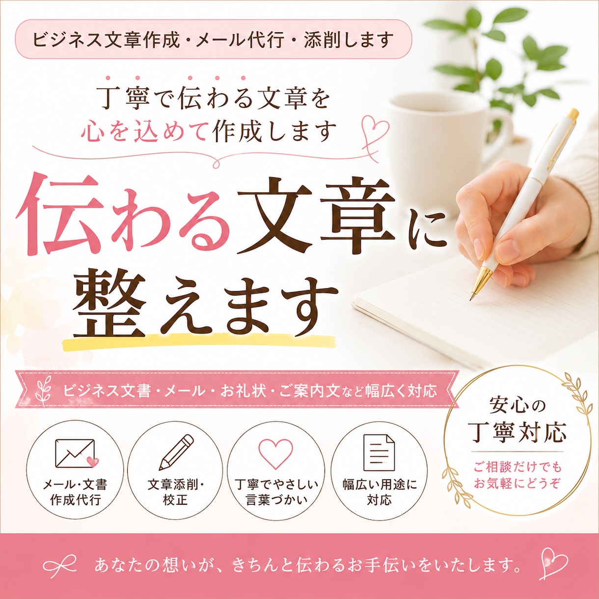 ビジネスメール・応募文・添削をサポートします 「文章がうまく書けない」を解決 イメージ1