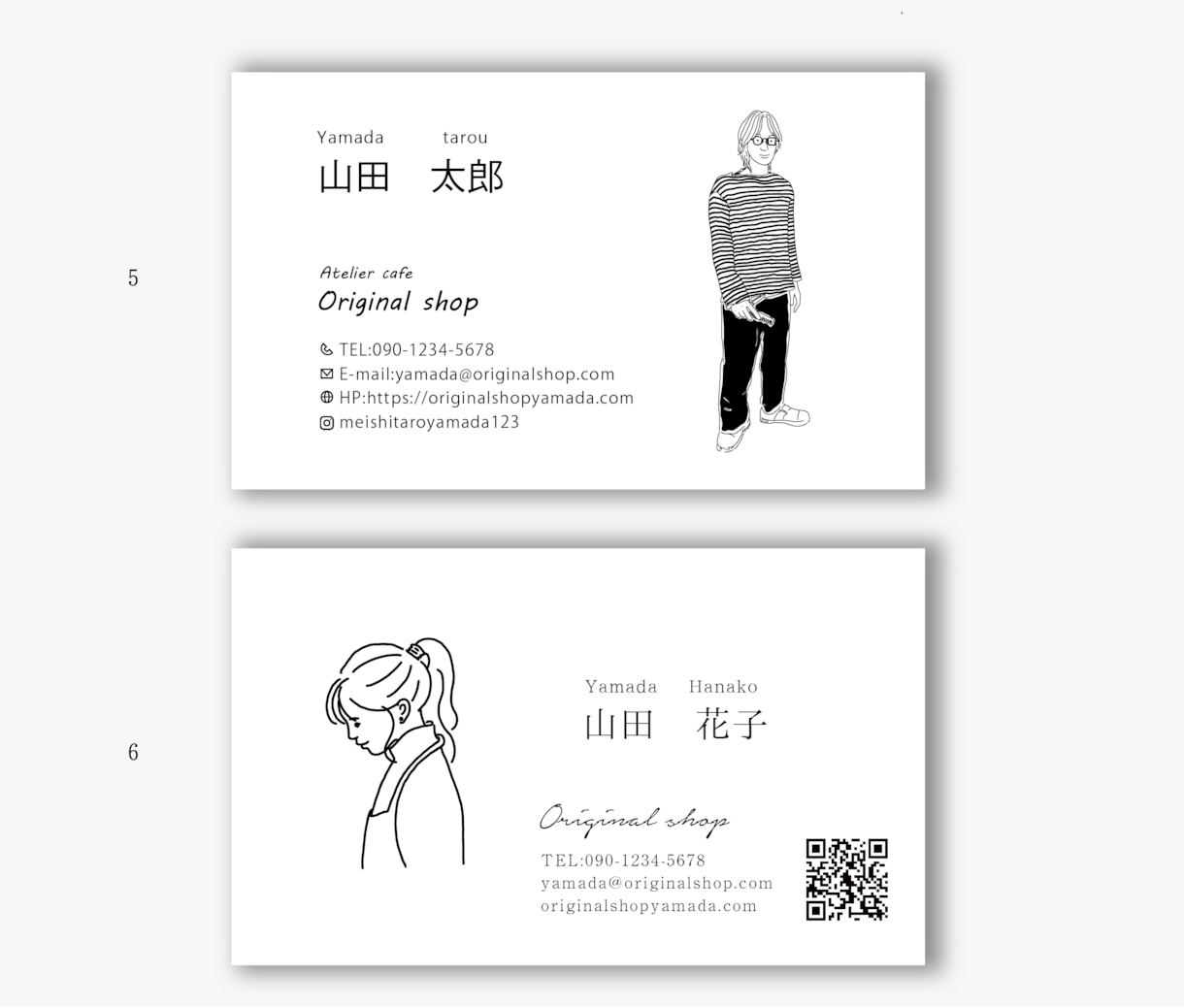 限定価格（残1名⭐︎モノクロ似顔絵名刺作ります 片面デザイン＆似顔絵＆入稿データ納品☆似顔絵名刺を作りたい方 イメージ4