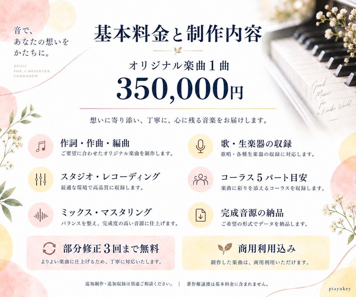 かわいいピアノポップスを歌と生演奏で制作します アニメ・ドラマ・親子向け作品に、心に残るテーマソング イメージ3