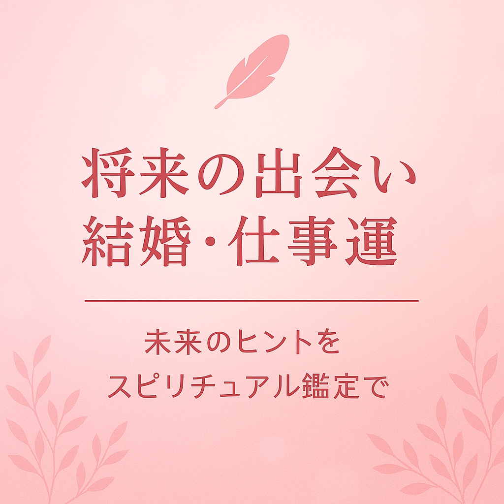 将来の出会い・結婚・仕事運をズバリ占います 「迷いや不安を解き、未来の可能性を明確に」 イメージ1