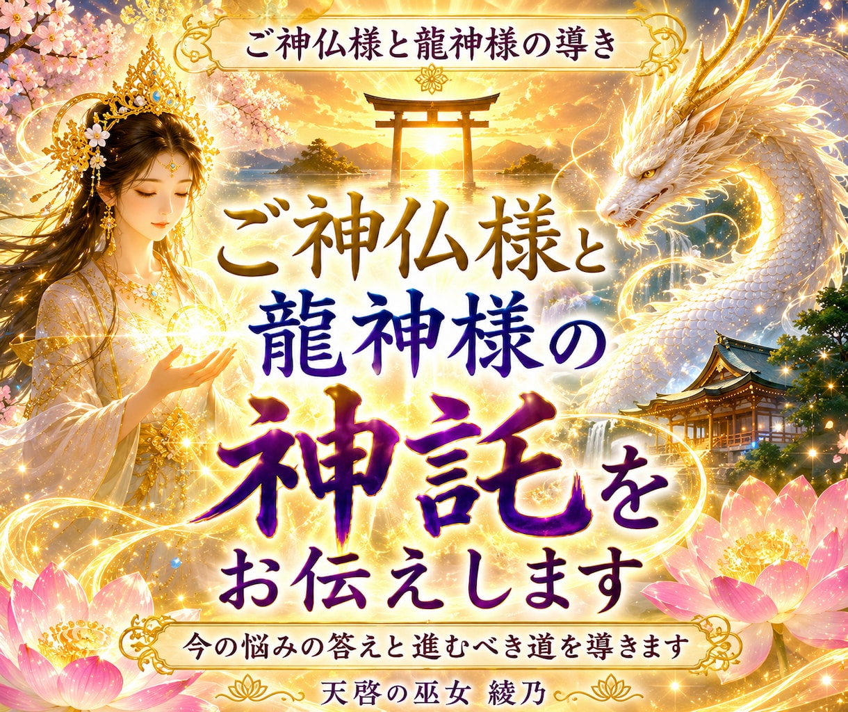 ご神仏様と龍神様の神託を伝えます 今の悩みの答えと進むべき道を導きます イメージ1