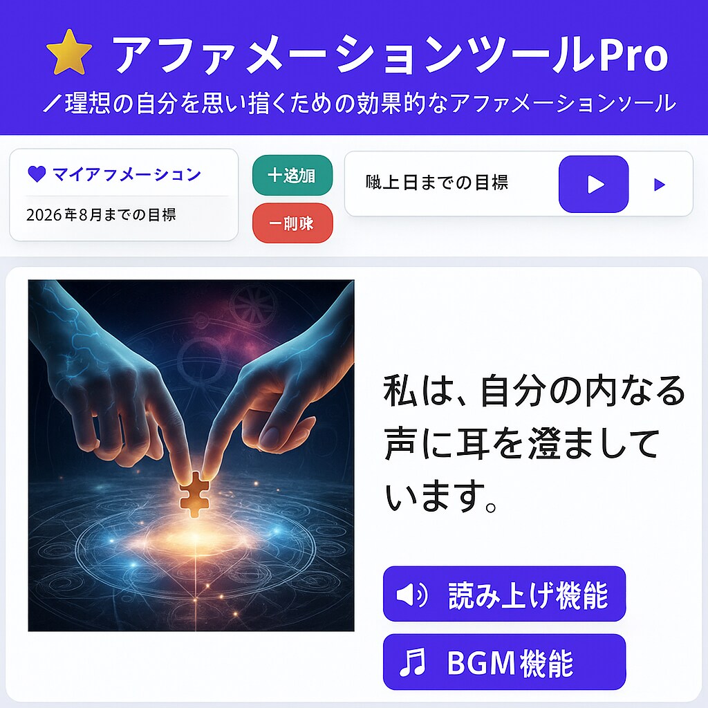 開発者愛用：アファメーションツール！毎日激変します 自信・目標達成へ！無料お試し版はDMで イメージ2