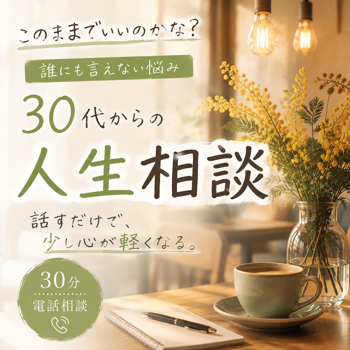 誰にも言えない悩みを電話でじっくりお聞きします 「このままでいいのかな…」その気持ち、話してみませんか？ イメージ1