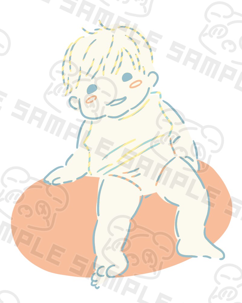 家族の記念に｜写真から赤ちゃんのイラスト制作します 記念にもグッズにも使える1枚です イメージ2