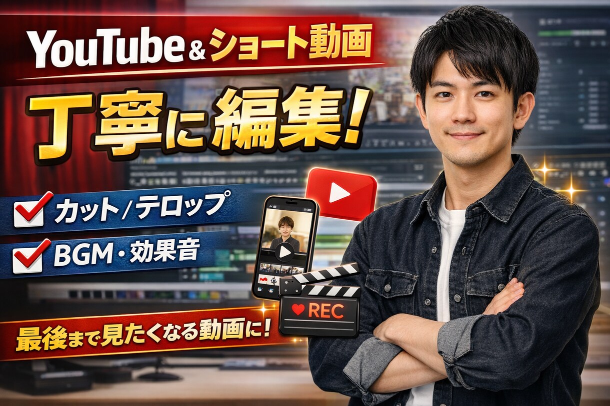 伝わる構成でYouTube・ショート動画編集します 構成を理解した編集で、最後まで見られる動画を制作します。 イメージ1