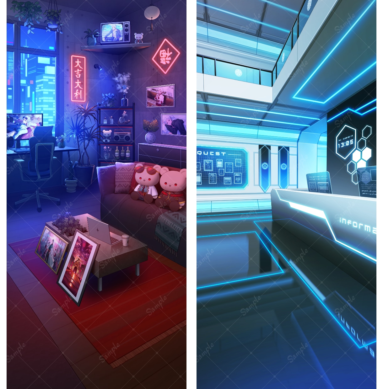 ゲーム･配信部屋などの背景イラスト描きます 室内背景に特化したサービスです イメージ3