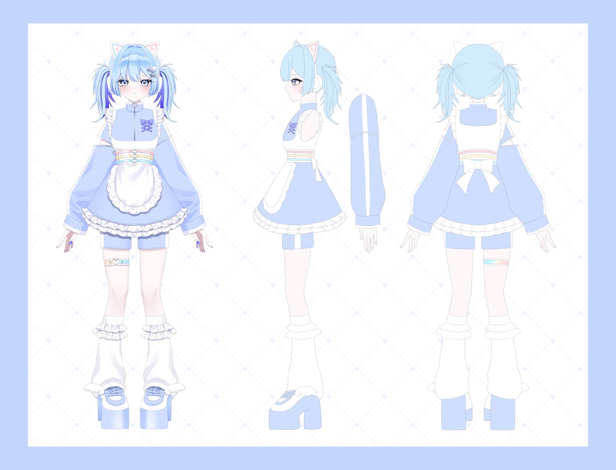 Vtuberキャラデザ～モデリング全て制作します キャラデザ・イラストのみ、配信画面、三面図等のご依頼も可能。 イメージ10